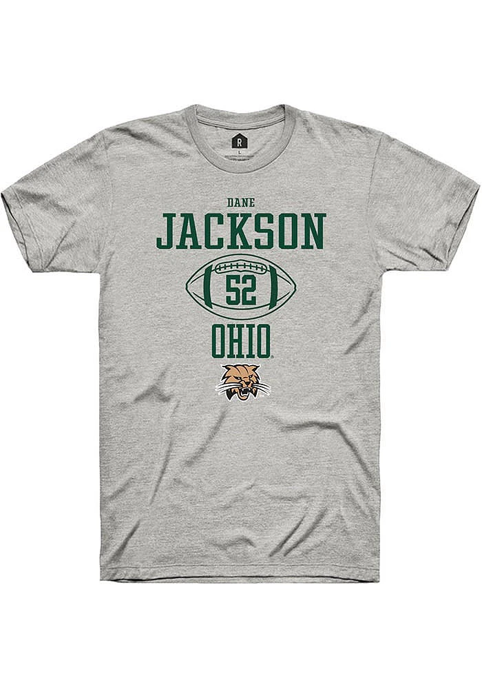 Dane Jackson  Ohio Bobcats Ash Rally NIL Sport Icon Short Sleeve T Shirt