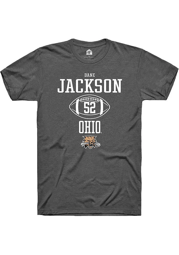 Dane Jackson  Ohio Bobcats Dark Grey Rally NIL Sport Icon Short Sleeve T Shirt