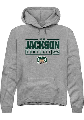 Dane Jackson  Rally Ohio Bobcats Mens Graphite NIL Stacked Box Long Sleeve Hoodie