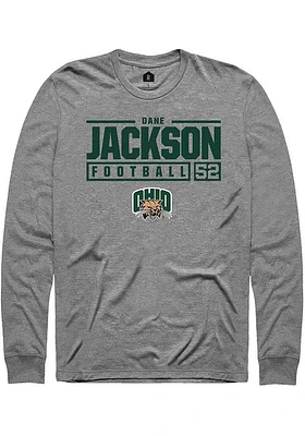 Dane Jackson  Ohio Bobcats Graphite Rally NIL Stacked Box Long Sleeve T Shirt