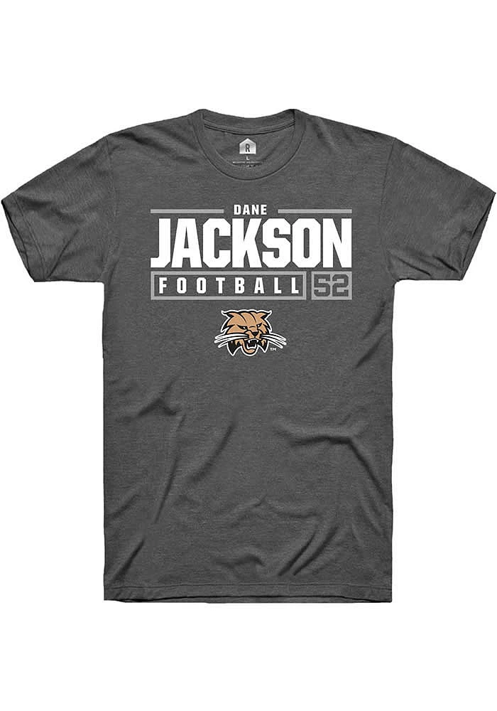 Dane Jackson  Ohio Bobcats Dark Grey Rally NIL Stacked Box Short Sleeve T Shirt