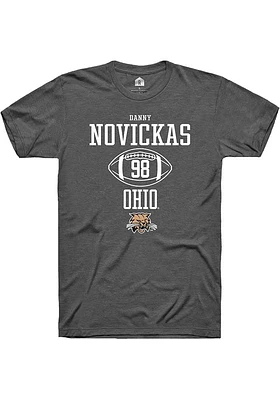 Danny Novickas  Ohio Bobcats Dark Grey Rally NIL Sport Icon Short Sleeve T Shirt