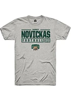 Danny Novickas  Ohio Bobcats Ash Rally NIL Stacked Box Short Sleeve T Shirt