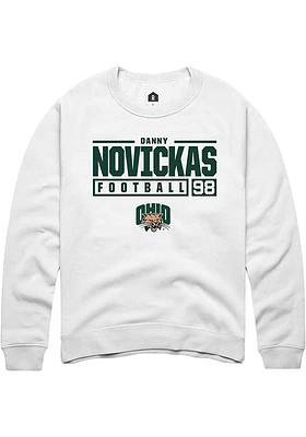 Danny Novickas Rally Ohio Bobcats Mens NIL Stacked Box Long Sleeve Crew Sweatshirt