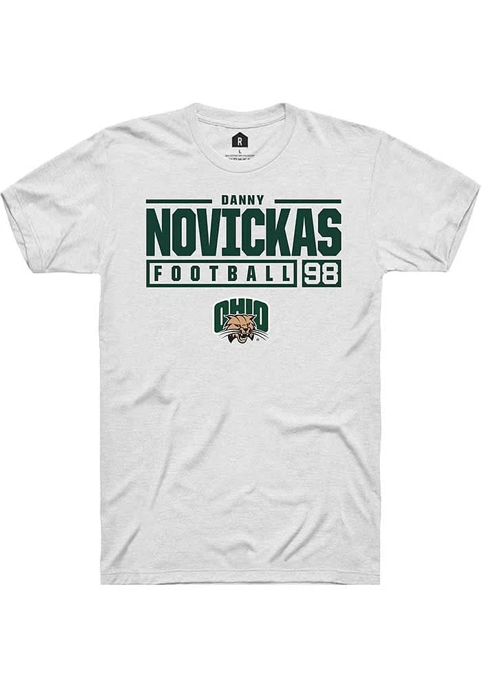 Danny Novickas Ohio Bobcats Rally NIL Stacked Box Short Sleeve T Shirt