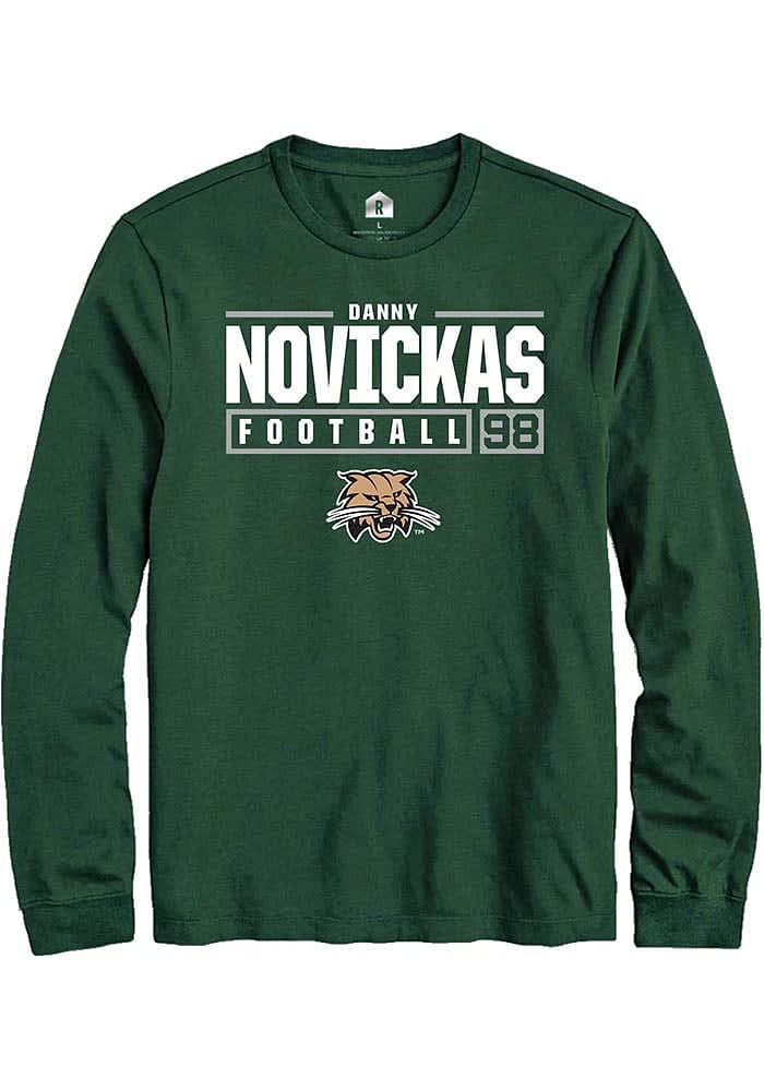 Danny Novickas Ohio Bobcats Rally NIL Stacked Box Long Sleeve T Shirt