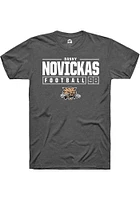 Danny Novickas  Ohio Bobcats Dark Grey Rally NIL Stacked Box Short Sleeve T Shirt