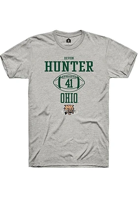 Devon Hunter  Ohio Bobcats Ash Rally NIL Sport Icon Short Sleeve T Shirt