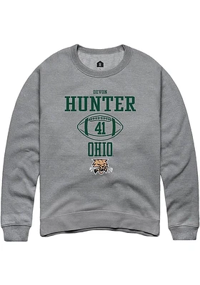 Devon Hunter  Rally Ohio Bobcats Mens Graphite NIL Sport Icon Long Sleeve Crew Sweatshirt