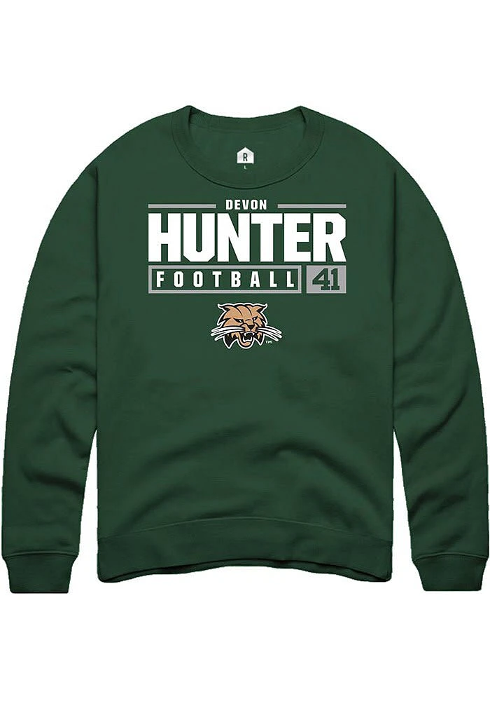 Devon Hunter Rally Ohio Bobcats Mens NIL Stacked Box Long Sleeve Crew Sweatshirt