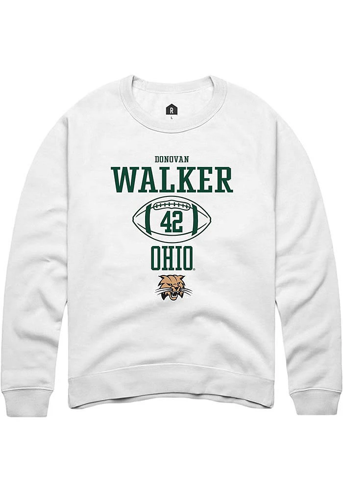 Donovan Walker Rally Ohio Bobcats Mens NIL Sport Icon Long Sleeve Crew Sweatshirt