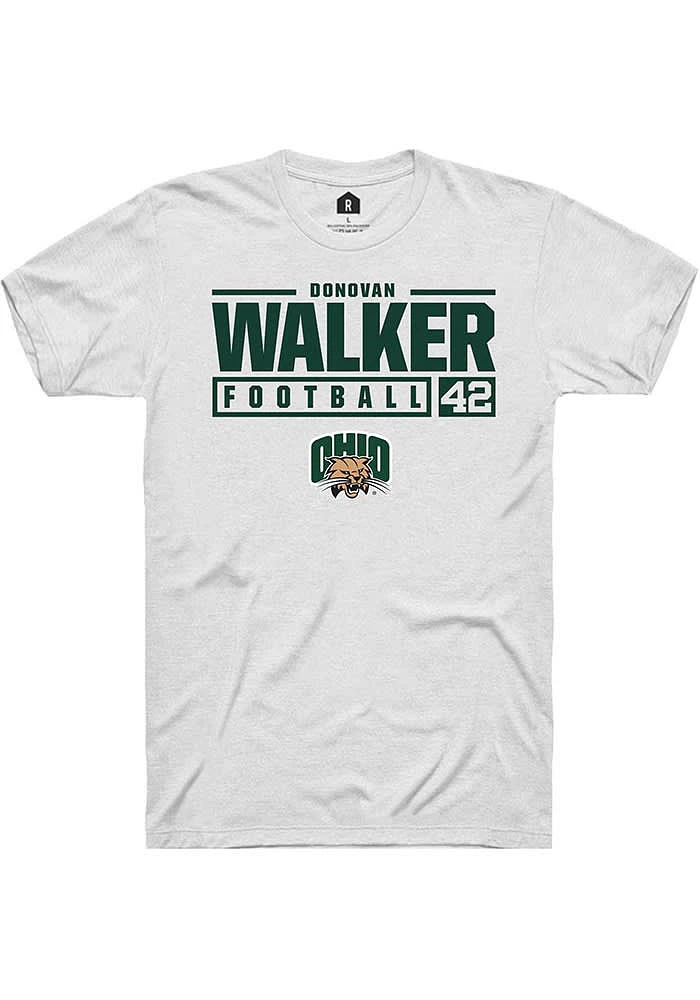 Donovan Walker Ohio Bobcats Rally NIL Stacked Box Short Sleeve T Shirt