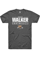 Donovan Walker  Ohio Bobcats Dark Grey Rally NIL Stacked Box Short Sleeve T Shirt