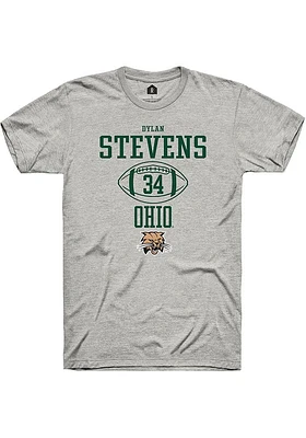 Dylan Stevens  Ohio Bobcats Ash Rally NIL Sport Icon Short Sleeve T Shirt