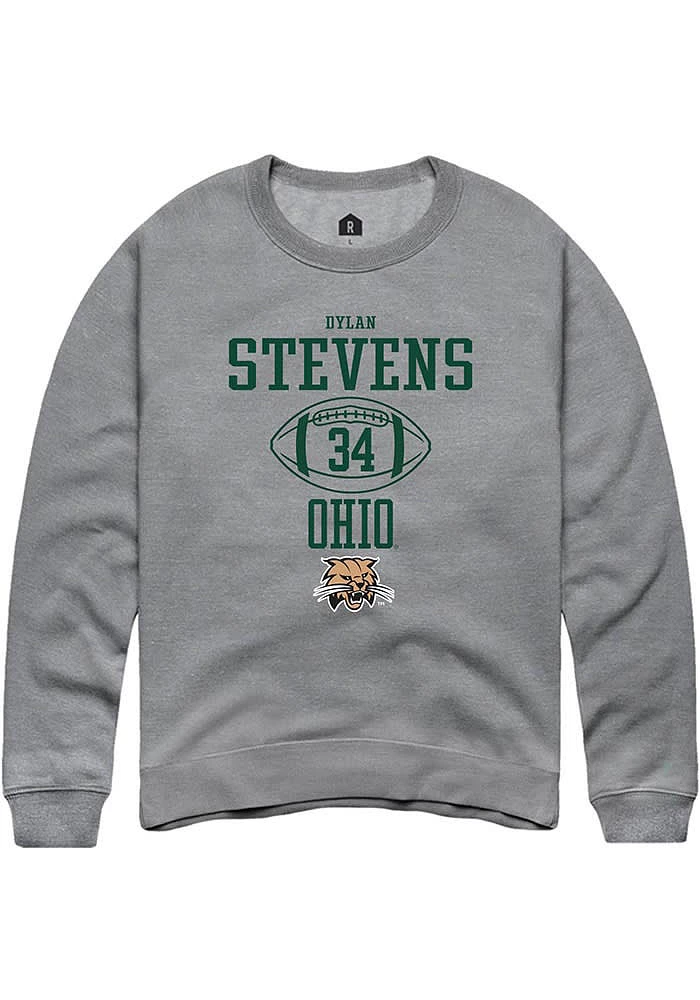 Dylan Stevens  Rally Ohio Bobcats Mens Graphite NIL Sport Icon Long Sleeve Crew Sweatshirt