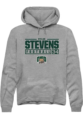 Dylan Stevens  Rally Ohio Bobcats Mens Graphite NIL Stacked Box Long Sleeve Hoodie