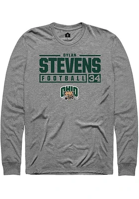 Dylan Stevens  Ohio Bobcats Graphite Rally NIL Stacked Box Long Sleeve T Shirt