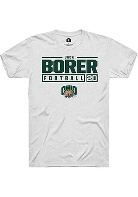 Jack Borer Ohio Bobcats Rally NIL Stacked Box Short Sleeve T Shirt