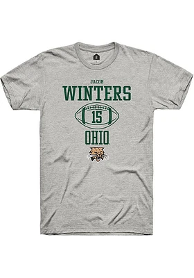 Jacob Winters  Ohio Bobcats Ash Rally NIL Sport Icon Short Sleeve T Shirt