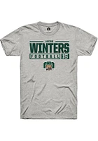 Jacob Winters  Ohio Bobcats Ash Rally NIL Stacked Box Short Sleeve T Shirt