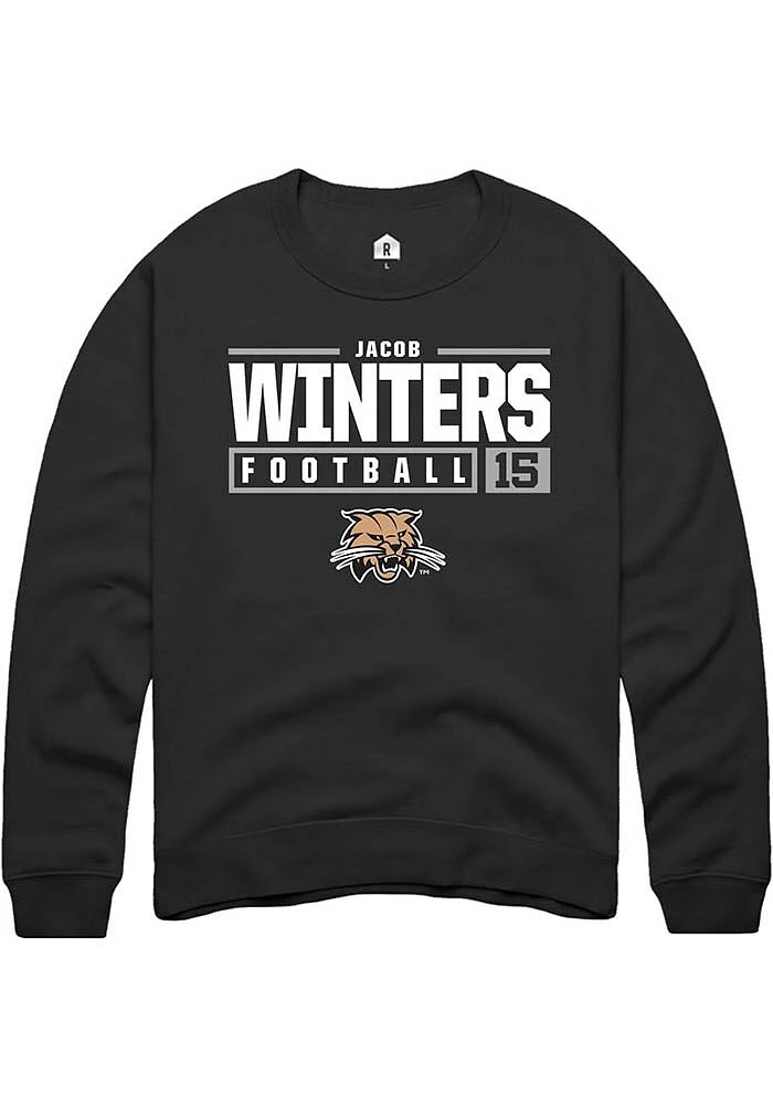 Jacob Winters Rally Ohio Bobcats Mens NIL Stacked Box Long Sleeve Crew Sweatshirt