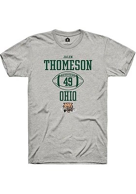 Jalen Thomeson  Ohio Bobcats Ash Rally NIL Sport Icon Short Sleeve T Shirt