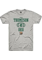 Jalen Thomeson  Ohio Bobcats Ash Rally NIL Sport Icon Short Sleeve T Shirt