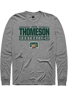 Jalen Thomeson  Ohio Bobcats Graphite Rally NIL Stacked Box Long Sleeve T Shirt