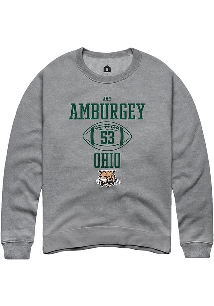 Jay Amburgey  Rally Ohio Bobcats Mens Graphite NIL Sport Icon Long Sleeve Crew Sweatshirt