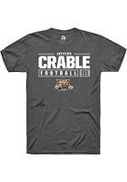 Jayvian Crable  Ohio Bobcats Dark Grey Rally NIL Stacked Box Short Sleeve T Shirt