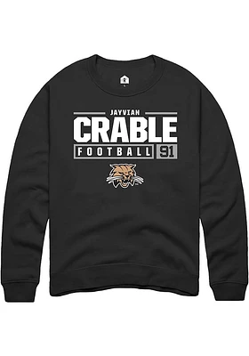 Jayvian Crable Rally Ohio Bobcats Mens NIL Stacked Box Long Sleeve Crew Sweatshirt