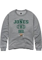 Jordon Jones  Rally Ohio Bobcats Mens Graphite NIL Sport Icon Long Sleeve Crew Sweatshirt