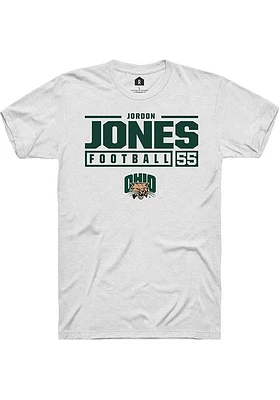 Jordon Jones Ohio Bobcats Rally NIL Stacked Box Short Sleeve T Shirt