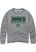 Jordon Jones  Rally Ohio Bobcats Mens Graphite NIL Stacked Box Long Sleeve Crew Sweatshirt