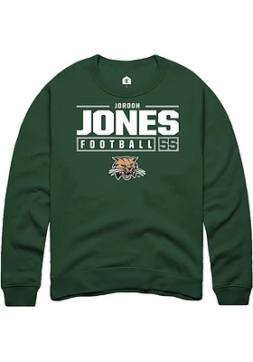 Jordon Jones Rally Ohio Bobcats Mens NIL Stacked Box Long Sleeve Crew Sweatshirt