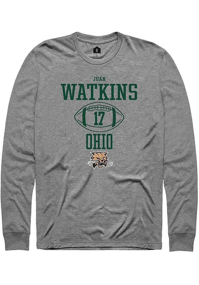 Juan Watkins  Ohio Bobcats Graphite Rally NIL Sport Icon Long Sleeve T Shirt