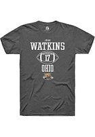 Juan Watkins  Ohio Bobcats Dark Grey Rally NIL Sport Icon Short Sleeve T Shirt