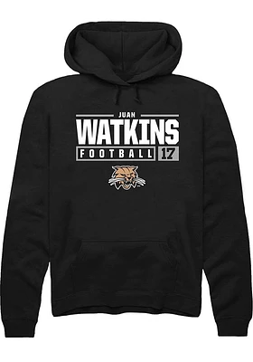 Juan Watkins Rally Ohio Bobcats Mens NIL Stacked Box Long Sleeve Hoodie