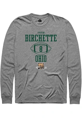 Justin Birchette  Ohio Bobcats Graphite Rally NIL Sport Icon Long Sleeve T Shirt