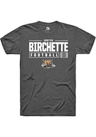 Justin Birchette  Ohio Bobcats Dark Grey Rally NIL Stacked Box Short Sleeve T Shirt