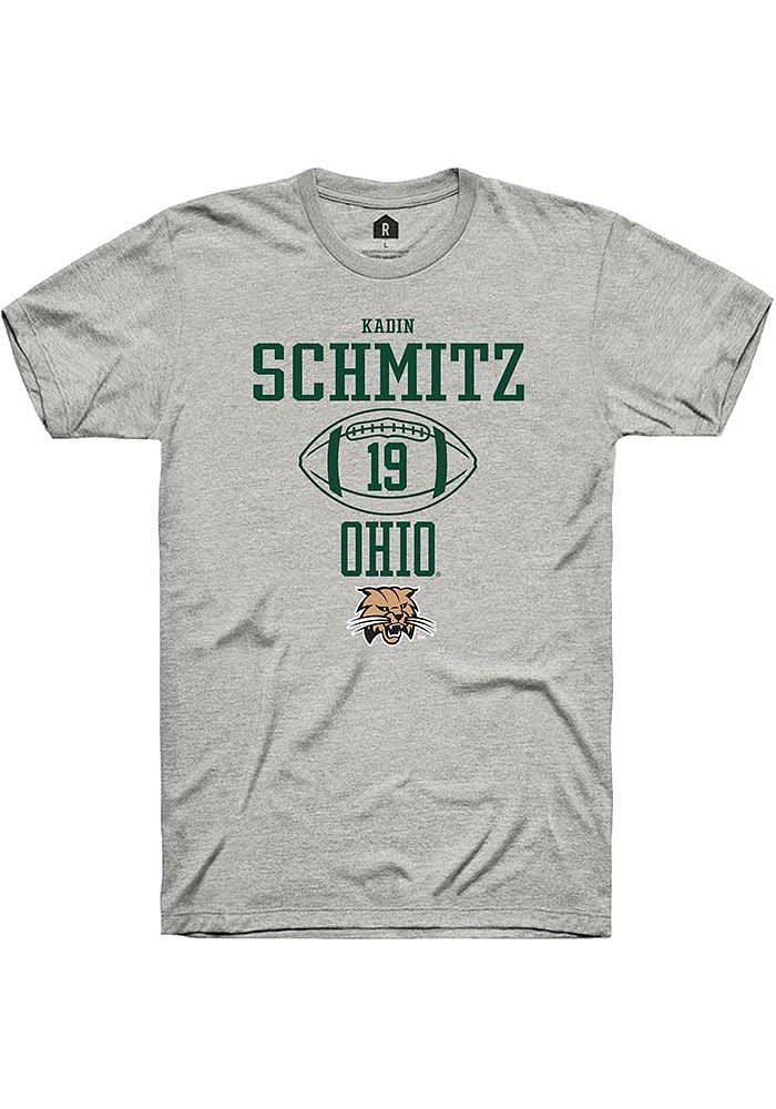 Kadin Schmitz  Ohio Bobcats Ash Rally NIL Sport Icon Short Sleeve T Shirt