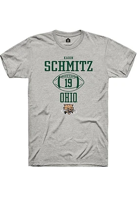 Kadin Schmitz  Ohio Bobcats Ash Rally NIL Sport Icon Short Sleeve T Shirt