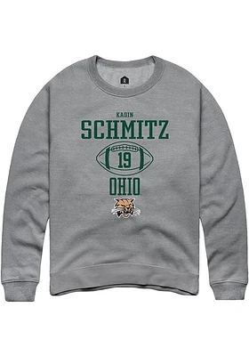 Kadin Schmitz  Rally Ohio Bobcats Mens Graphite NIL Sport Icon Long Sleeve Crew Sweatshirt