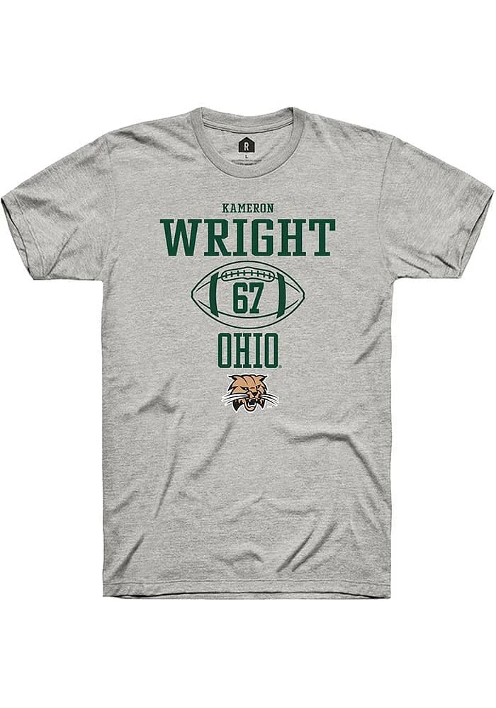 Kameron Wright  Ohio Bobcats Ash Rally NIL Sport Icon Short Sleeve T Shirt