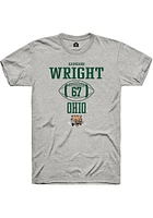 Kameron Wright  Ohio Bobcats Ash Rally NIL Sport Icon Short Sleeve T Shirt