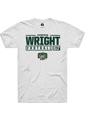 Kameron Wright Ohio Bobcats Rally NIL Stacked Box Short Sleeve T Shirt