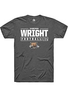 Kameron Wright  Ohio Bobcats Dark Grey Rally NIL Stacked Box Short Sleeve T Shirt