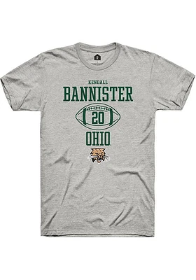 Kendall Bannister  Ohio Bobcats Ash Rally NIL Sport Icon Short Sleeve T Shirt