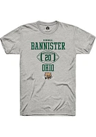 Kendall Bannister  Ohio Bobcats Ash Rally NIL Sport Icon Short Sleeve T Shirt