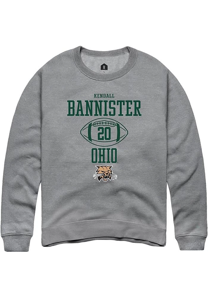 Kendall Bannister  Rally Ohio Bobcats Mens Graphite NIL Sport Icon Long Sleeve Crew Sweatshirt